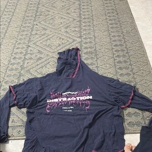 Fashion Nova Navy and Pink Women's Sweater